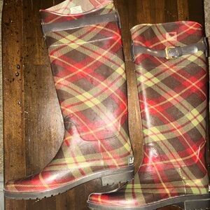 Lauren Ralph Lauren Women's Rossalyn Plaid Rain Boots, Size 8 B